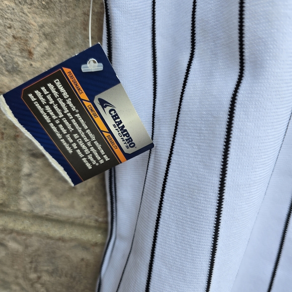 Vintage CHAMPRO SPORTS CUBS Button Up Sleeveless Jersey White Stripes #16 RARE - Picture 8 of 11
